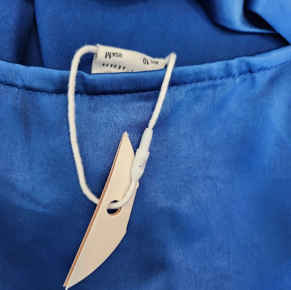 Selfie Leslie Sonoma Halterneck Faux Wrap Twist Back Mini Dress Navy - Picture 7 of 9